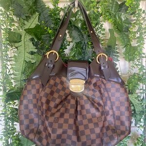 Louise et Cie Brown Checkered Shoulder Bag